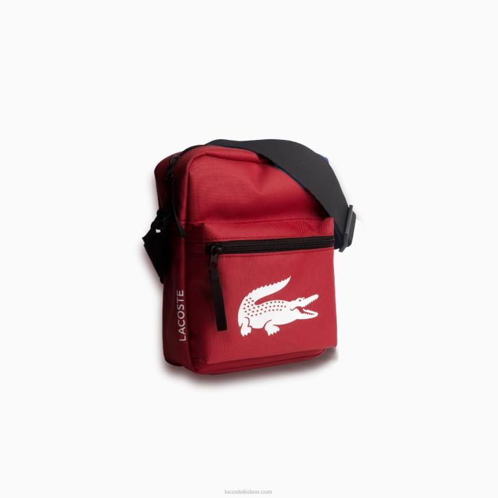 homens Lacoste ciclismo vermelho 984 bolsa de ombro de fibra reciclada 08D01999