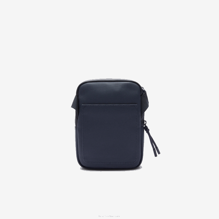 homens Lacoste eclipse b88 bolsa transversal plana pequena de lona revestida lcst 08D02016