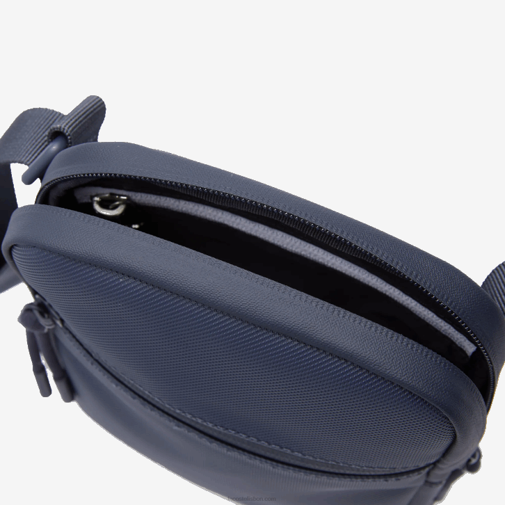 homens Lacoste eclipse b88 bolsa transversal plana pequena de lona revestida lcst 08D02016