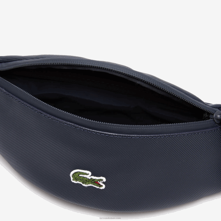 homens Lacoste eclipse b88 pochete com zíper em lona revestida lcst 08D02066