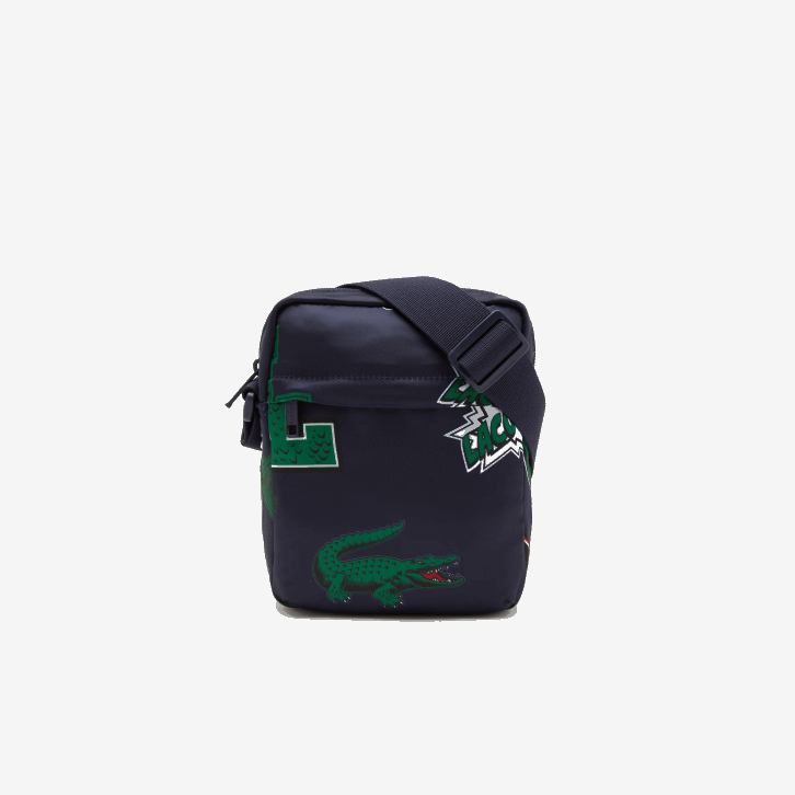 homens Lacoste fuzileiro naval 166 crocodilo l25 bolsa de câmera vertical com estampa de quadrinhos 08D02092