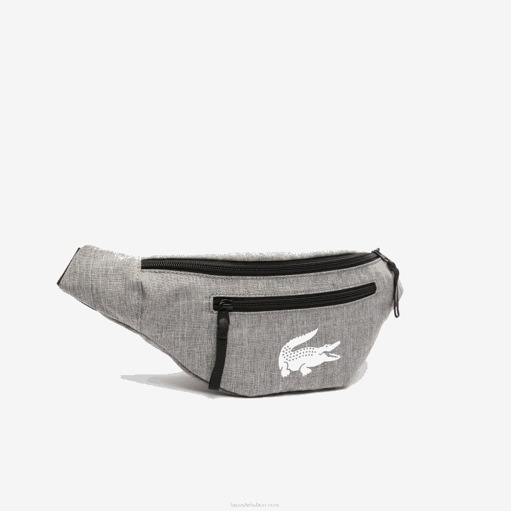 homens Lacoste gris china a39 bolsa de cinto de fibra reciclada 08D02005