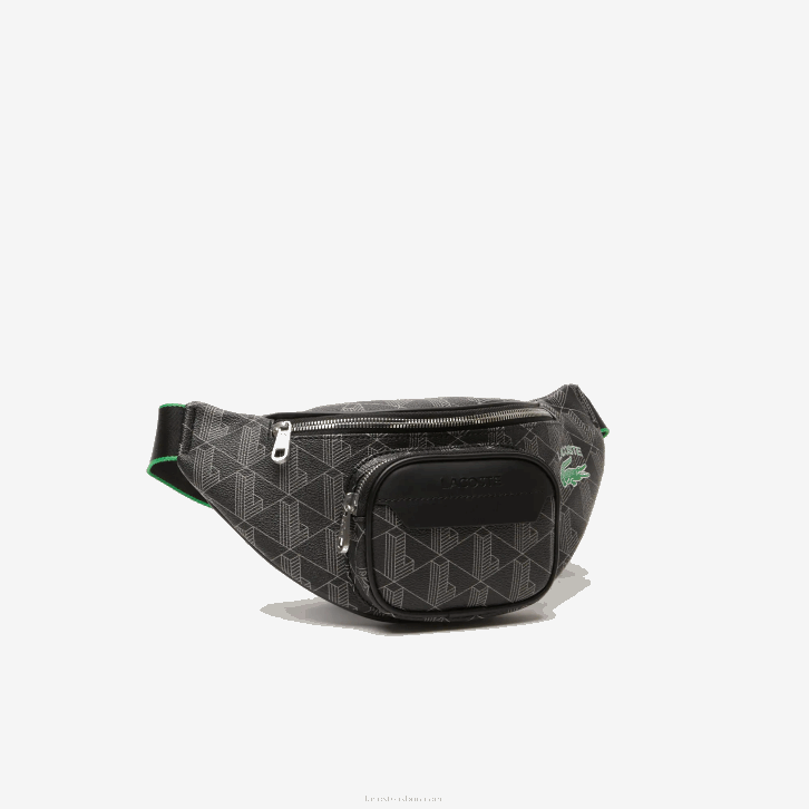 homens Lacoste mono noir gris estragon l83 bolsa de cintura com estampa de monograma the blend 08D01949
