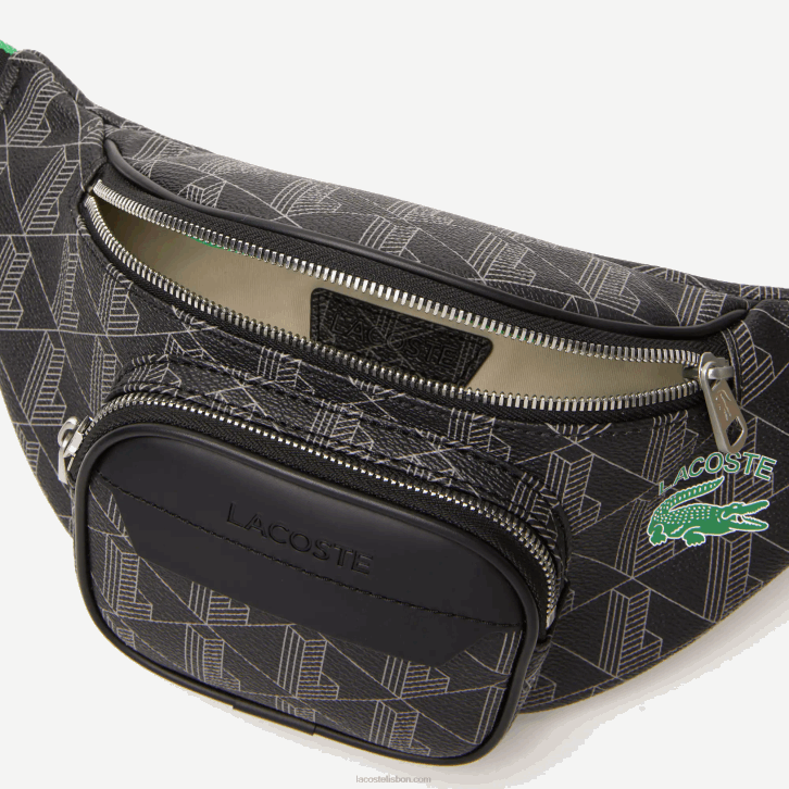 homens Lacoste mono noir gris estragon l83 bolsa de cintura com estampa de monograma the blend 08D01949