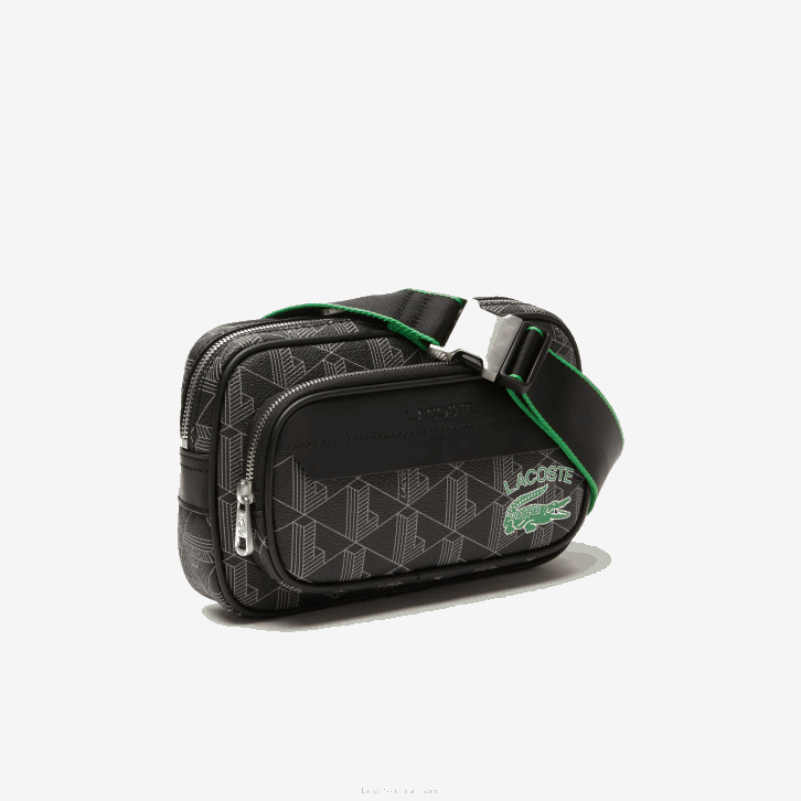 homens Lacoste mono noir gris estragon l83 bolsa transversal com estampa monograma the blend: pequena 08D01961
