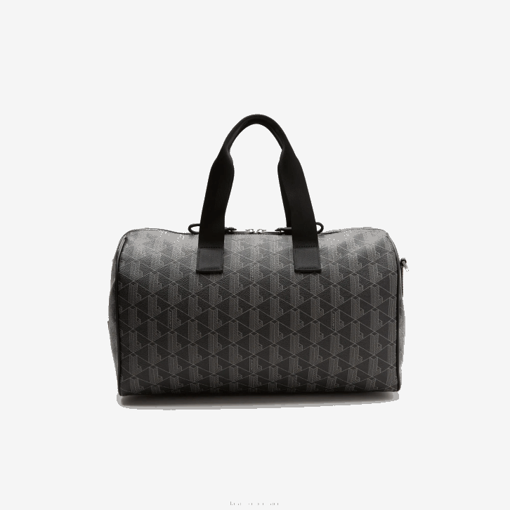 homens Lacoste monograma noir gris h45 bolsa de fim de semana com estampa de monograma the blend 08D01940
