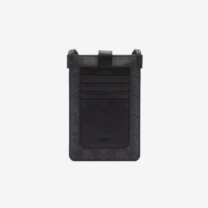 homens Lacoste monograma noir gris h45 bolsa para smartphone em canvas com monograma the blend 08D02037