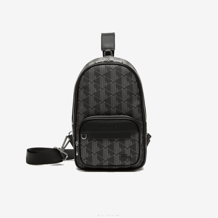 homens Lacoste monograma noir gris h45 bolsa transversal com estampa monograma the blend 08D01975