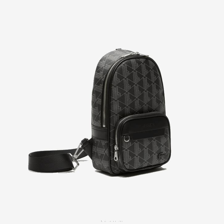 homens Lacoste monograma noir gris h45 bolsa transversal com estampa monograma the blend 08D01975