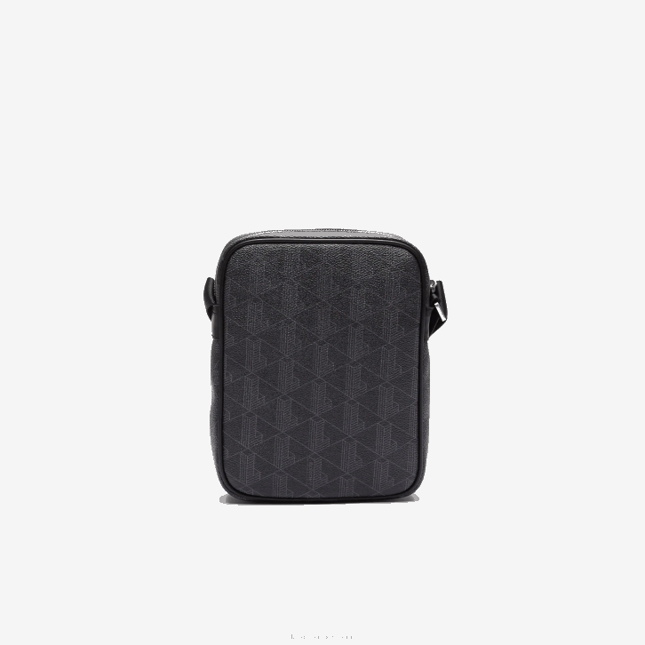 homens Lacoste monograma noir gris h45 bolsa vertical em canvas com monograma the blend 08D02038