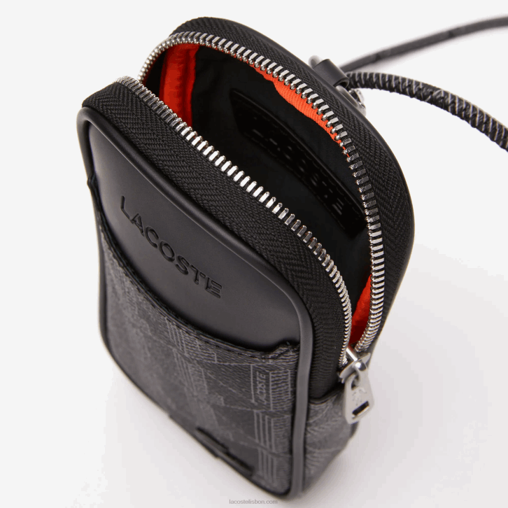 homens Lacoste monograma noir gris h45 suporte para smartphone com estampa de monograma the blend 08D01985