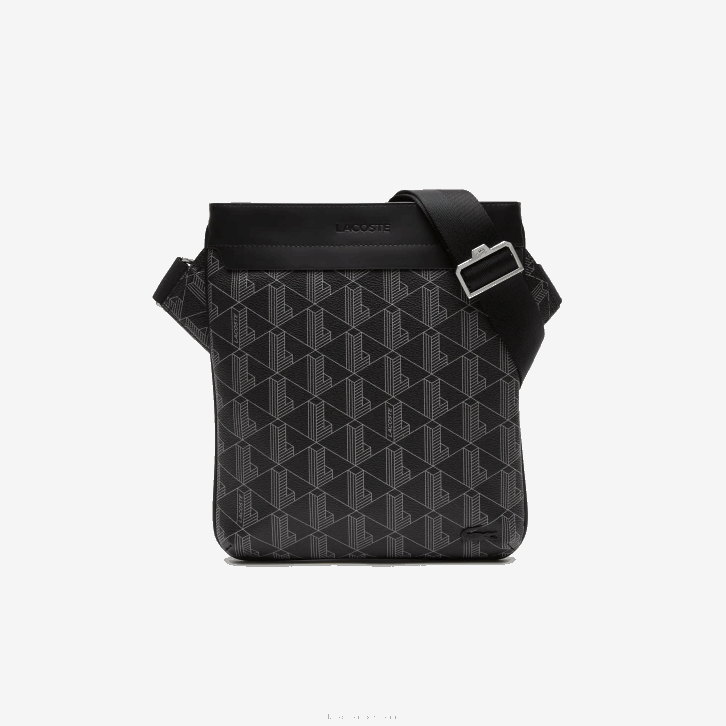 homens Lacoste monograma noir gris h45 the blend bolsa de ombro com estampa de monograma 08D01941