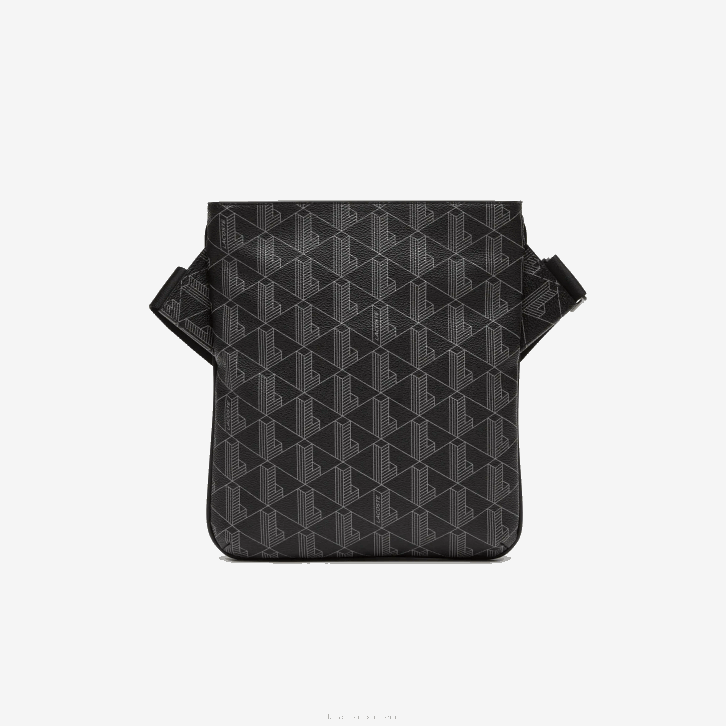 homens Lacoste monograma noir gris h45 the blend bolsa de ombro com estampa de monograma 08D01941