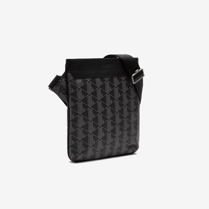 homens Lacoste monograma noir gris h45 the blend bolsa de ombro com estampa de monograma 08D01941