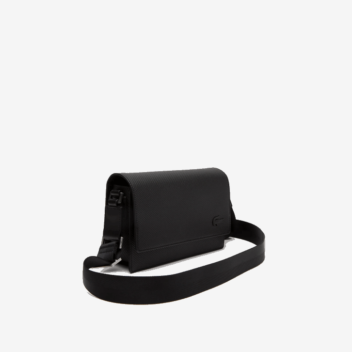 homens Lacoste preto 000 Bolsa com aba de couro de bezerro chantaco 08D01970