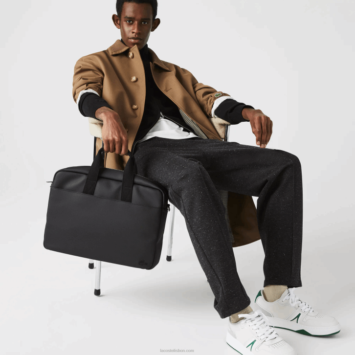 homens Lacoste preto 000 bolsa clássica petit pique para computador 08D02027