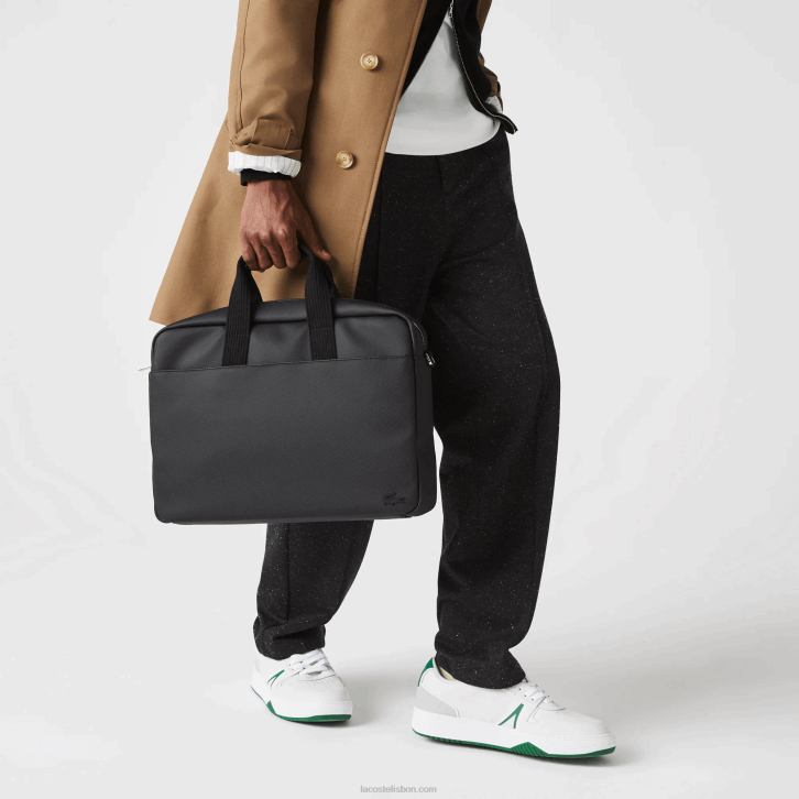 homens Lacoste preto 000 bolsa clássica petit pique para computador 08D02027