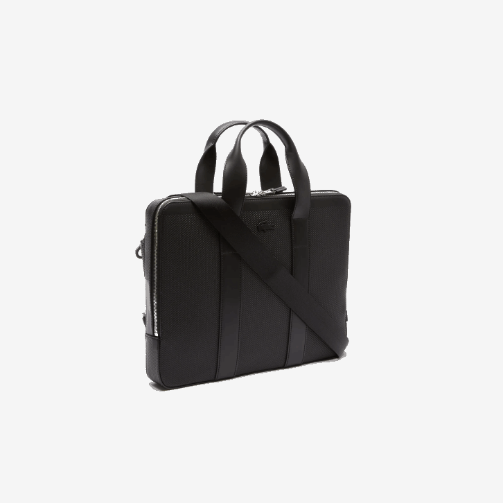 homens Lacoste preto 000 bolsa de computador extra fina em couro pique chantaco 08D02074