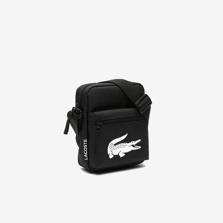 homens Lacoste preto 000 bolsa de ombro de fibra reciclada 08D01998