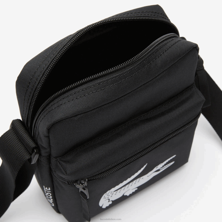 homens Lacoste preto 000 bolsa de ombro de fibra reciclada 08D01998