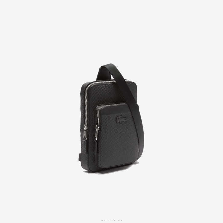 homens Lacoste preto 000 bolsa em couro piquê chantaco 08D02095