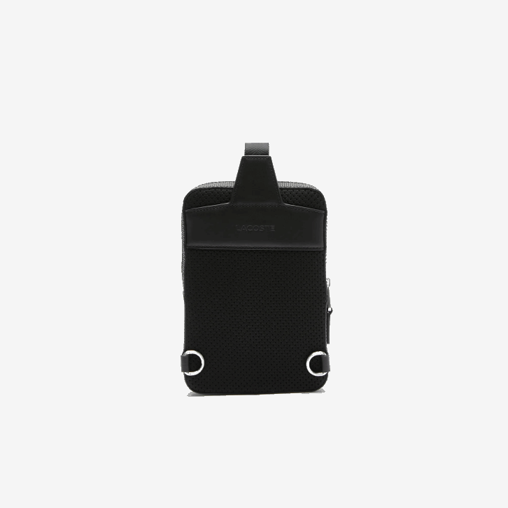 homens Lacoste preto 000 bolsa em couro piquê chantaco 08D02095