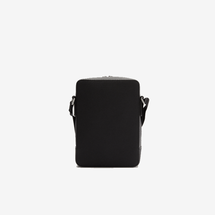 homens Lacoste preto 000 bolsa para câmera vertical em couro chantaco com costura fosca 08D02025