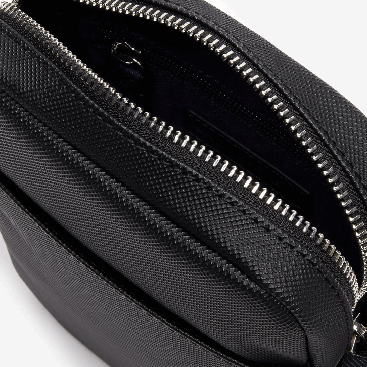 homens Lacoste preto 000 clássica bolsa petit pique vertical com zíper 08D02023