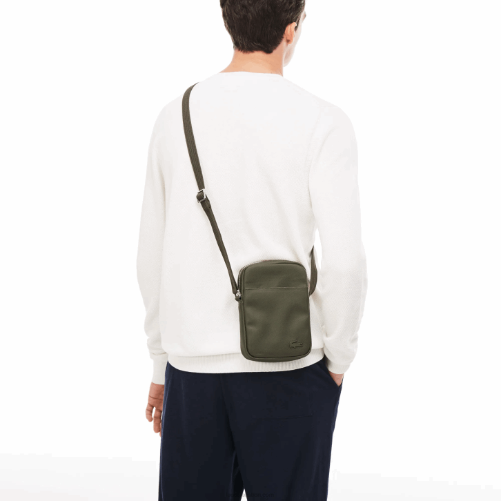 homens Lacoste preto 000 clássica bolsa petit pique vertical com zíper 08D02023