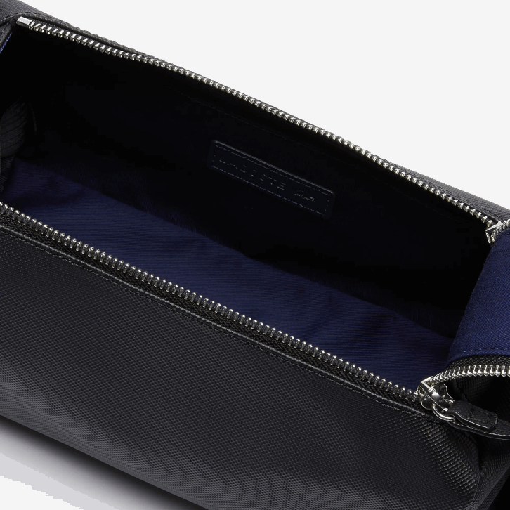homens Lacoste preto 000 clássico kit de higiene petit pique com zíper duplo 08D02053
