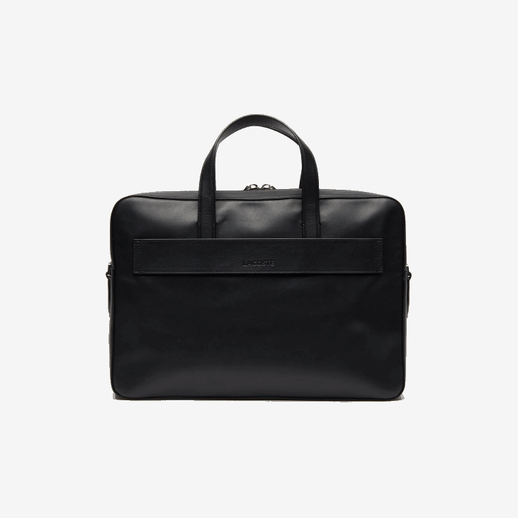 homens Lacoste preto 000 l.12.12 bolsa de computador de couro com alça removível 08D02030