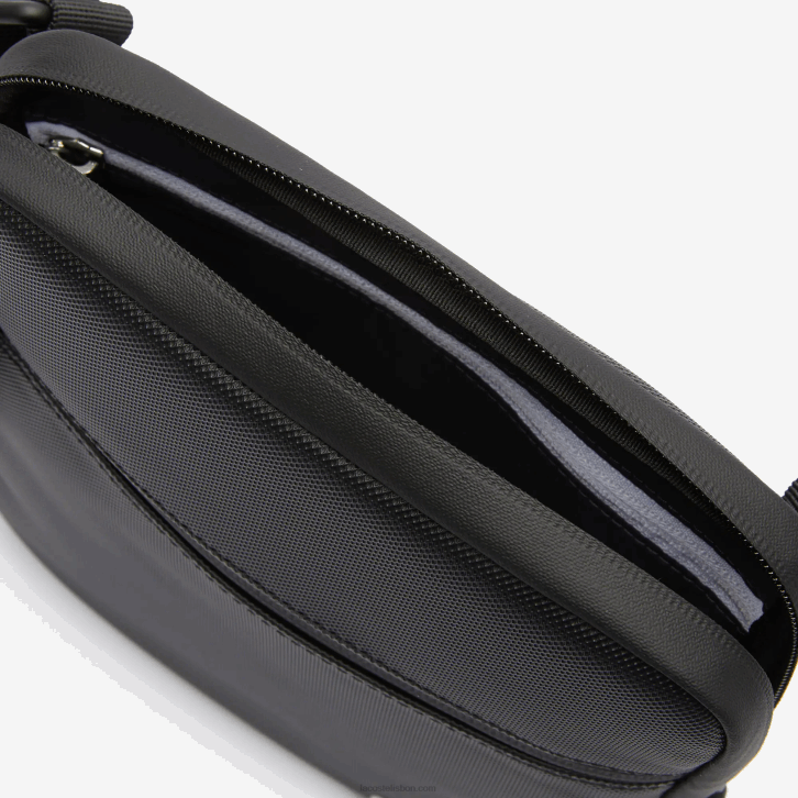 homens Lacoste preto 000 lcst bolsa cruzada petit pique com zíper médio 08D02013