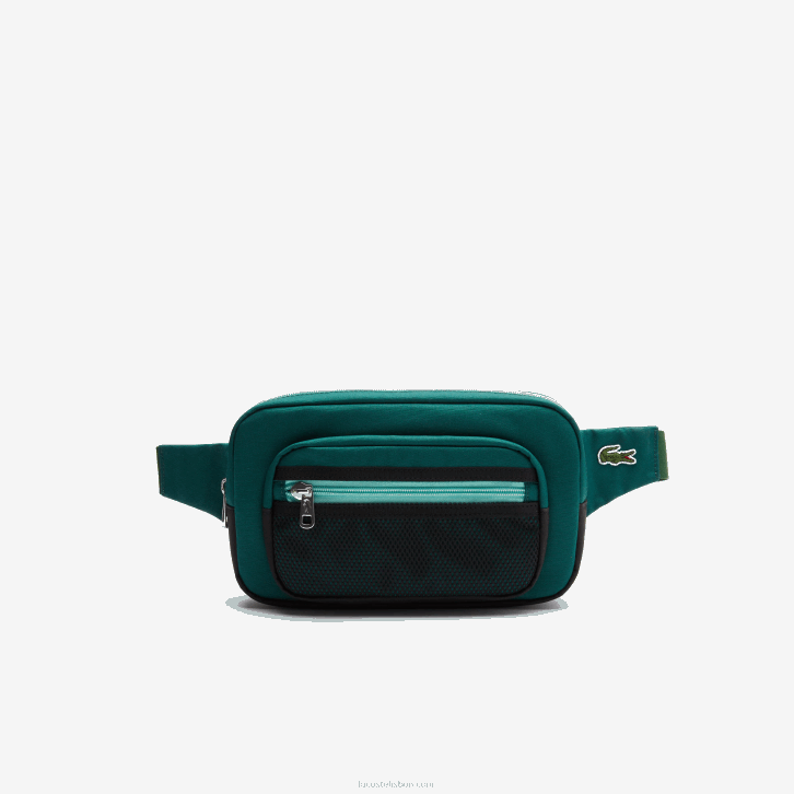 homens Lacoste swing vert 132 espirulina h47 pochete de lona com detalhes de contraste de roupa l 08D02040