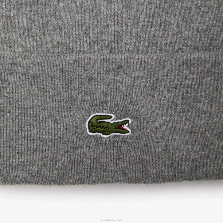 homens Lacoste ano chine cinza gorro de lã 08D02294