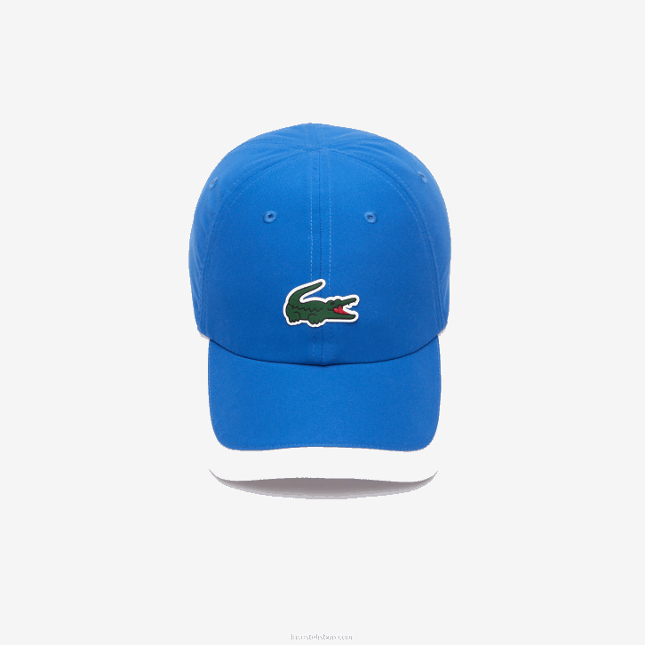 homens Lacoste azul branco ar6 boné leve com borda de contraste esportivo 08D02188