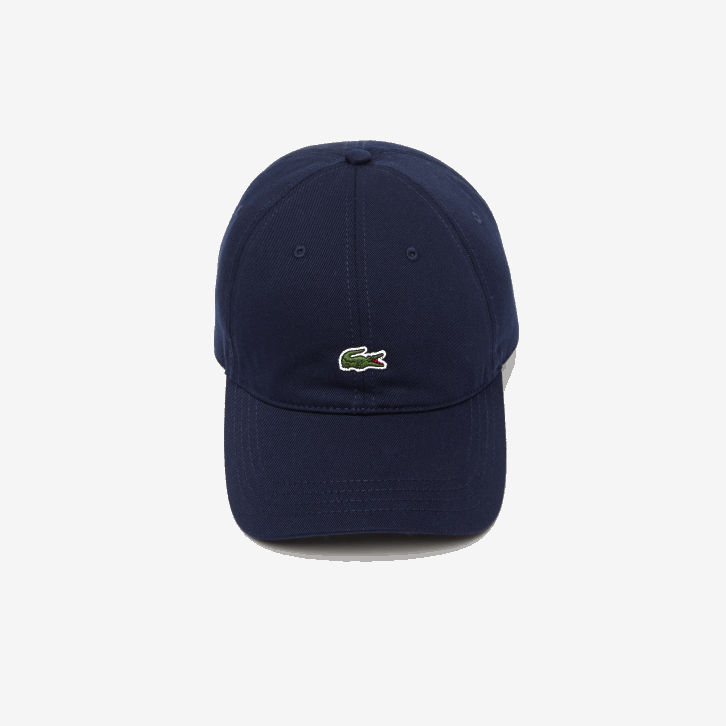 homens Lacoste azul marinho 166 boné de sarja de algodão orgânico 08D02245
