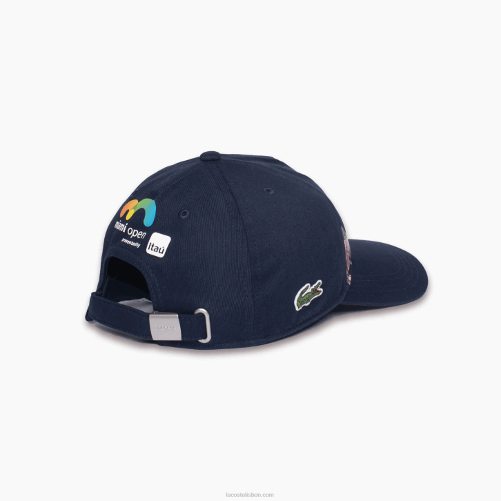 homens Lacoste azul marinho 166 chapéu gráfico miami open miami 08D02338