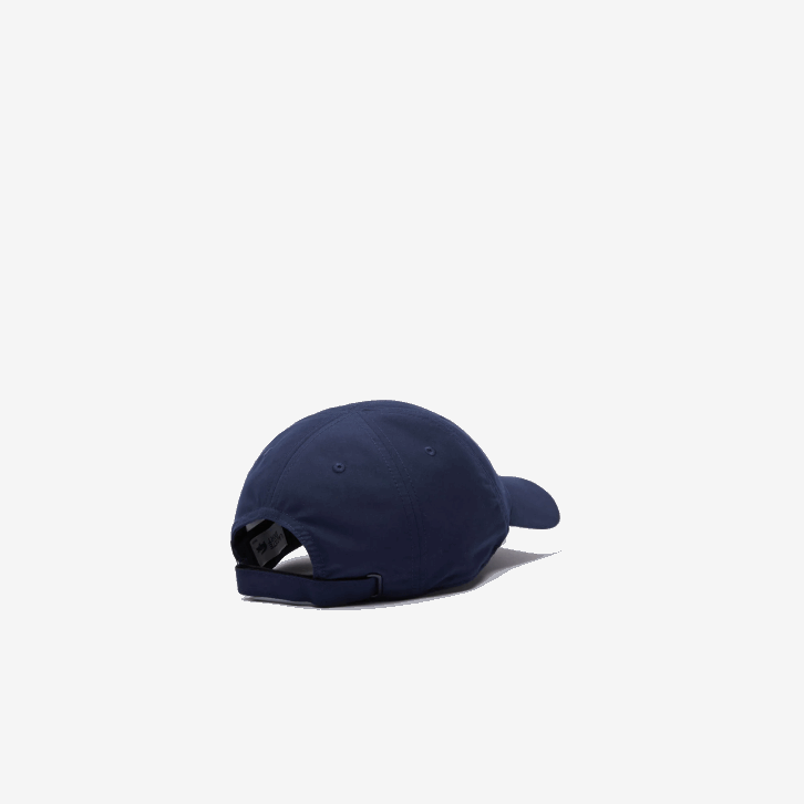 homens Lacoste azul marinho branco 525 boné leve com borda de contraste esportivo 08D01932