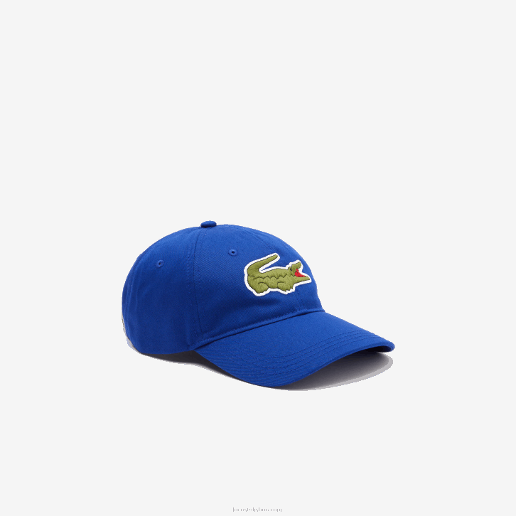 homens Lacoste bdm azul alça contrastante e gorro oversized de algodão crocodilo 08D02234