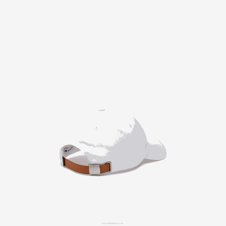 homens Lacoste branco 001 alça contrastante e gorro oversized de algodão crocodilo 08D02232