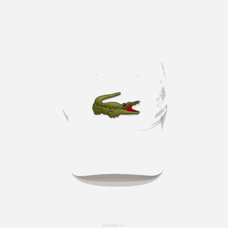 homens Lacoste branco 001 alça contrastante e gorro oversized de algodão crocodilo 08D02232