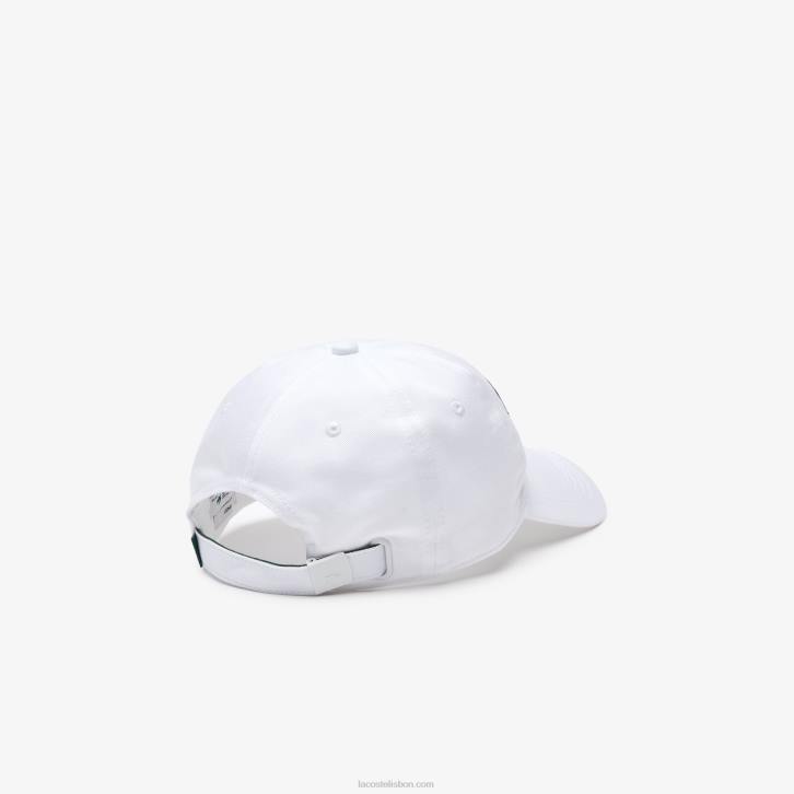 homens Lacoste branco 001 boné de distintivo de contraste 08D02238