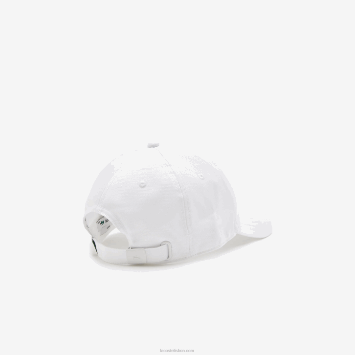 homens Lacoste branco 001 boné de sarja de algodão orgânico 08D02150