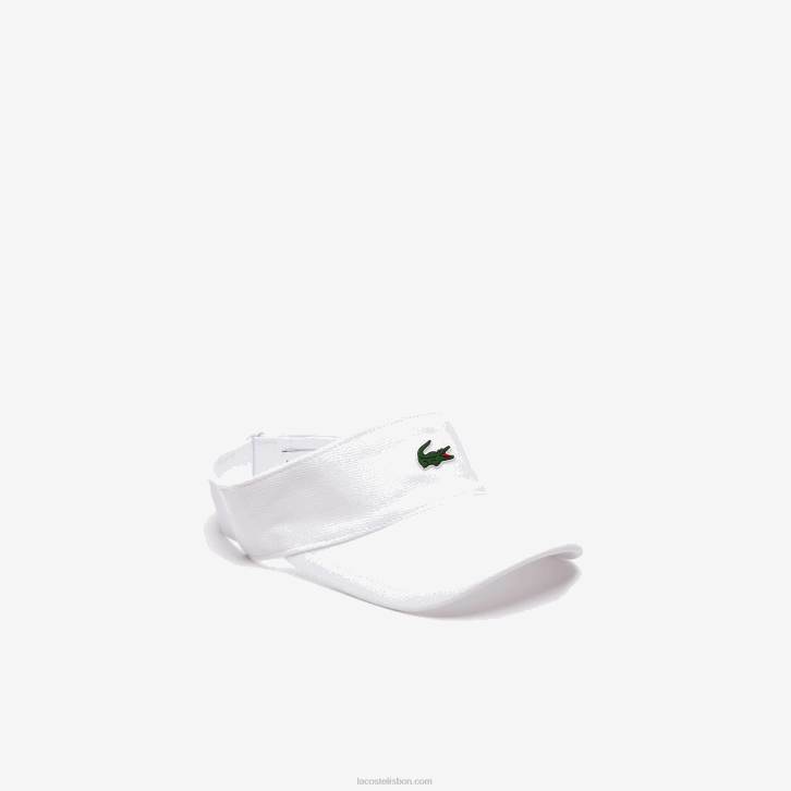 homens Lacoste branco 001 viseira de tênis de pique esportivo e lã 08D02247