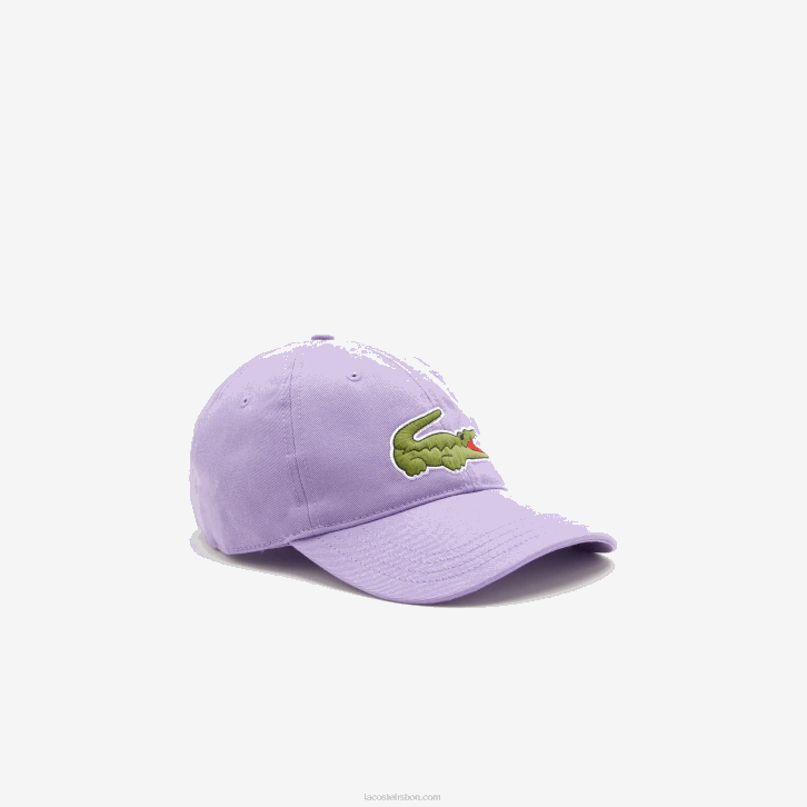 homens Lacoste gfu roxo boné de sarja de algodão orgânico ajustável 08D02255