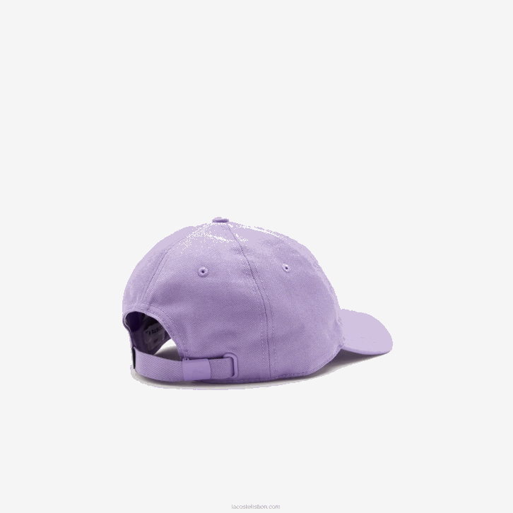 homens Lacoste gfu roxo boné de sarja de algodão orgânico ajustável 08D02255