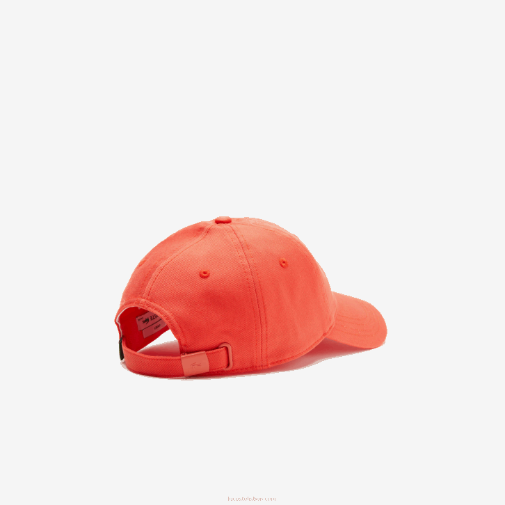 homens Lacoste laranja 02k boné de sarja de algodão orgânico ajustável 08D02187