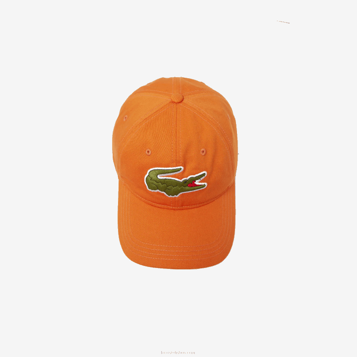 homens Lacoste laranja tv1 alça contrastante e gorro oversized de algodão crocodilo 08D02261