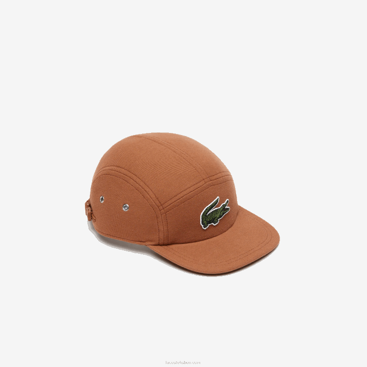 homens Lacoste lfa marrom claro boné girolle de algodão orgânico 08D02152