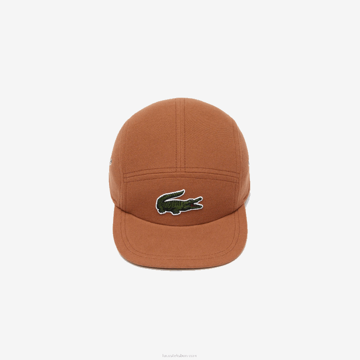 homens Lacoste lfa marrom claro boné girolle de algodão orgânico 08D02152